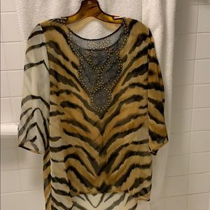 Chico’s chiffon. Tiger print tunic chiffon